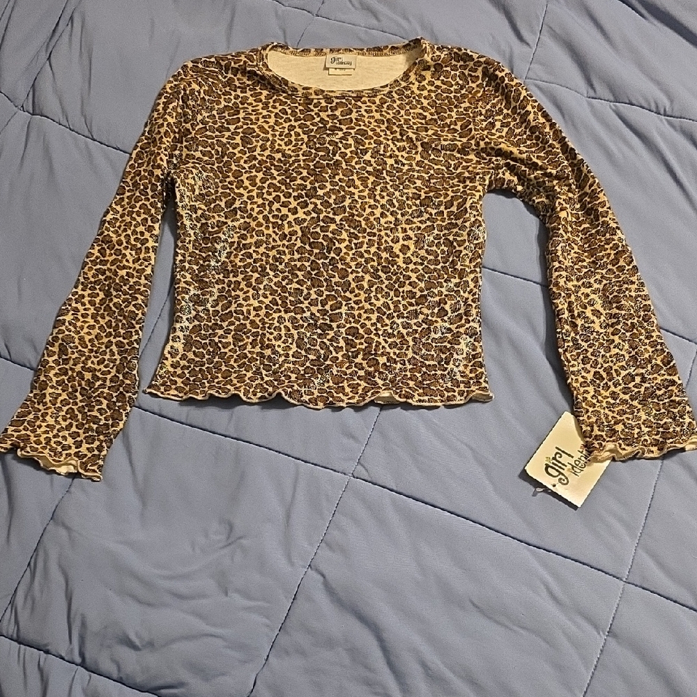 Leopard Print Ruffle Hem Top